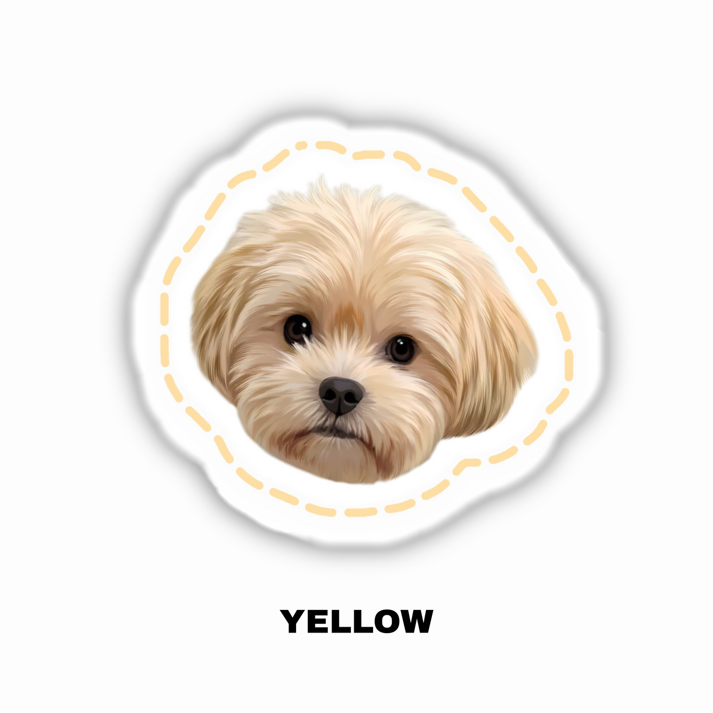 Custom Pet Portrait Personalized pillow -Modern with Dotted Outline