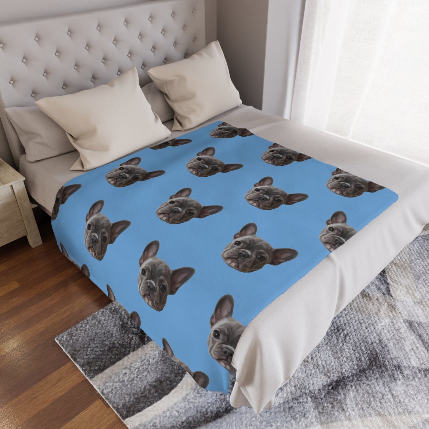 Custom Modern Pet Portrait Blanket