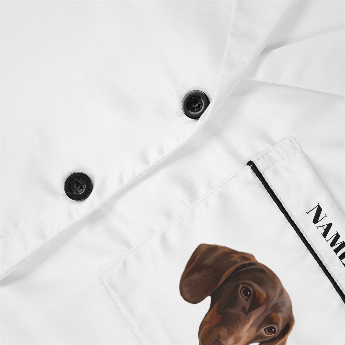 Custom Pet Portrait Print Ice Silk Pajama Set – Unisex, Long Sleeve Top & Pants