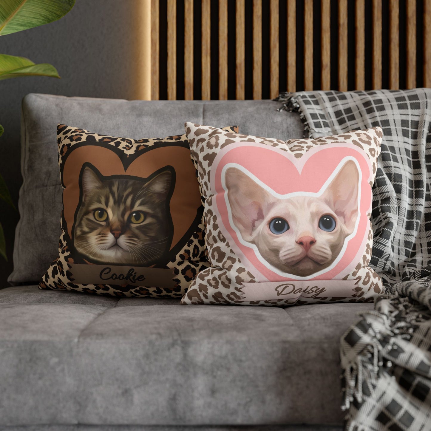 Custom Pet Portrait Square pillow-Modern
