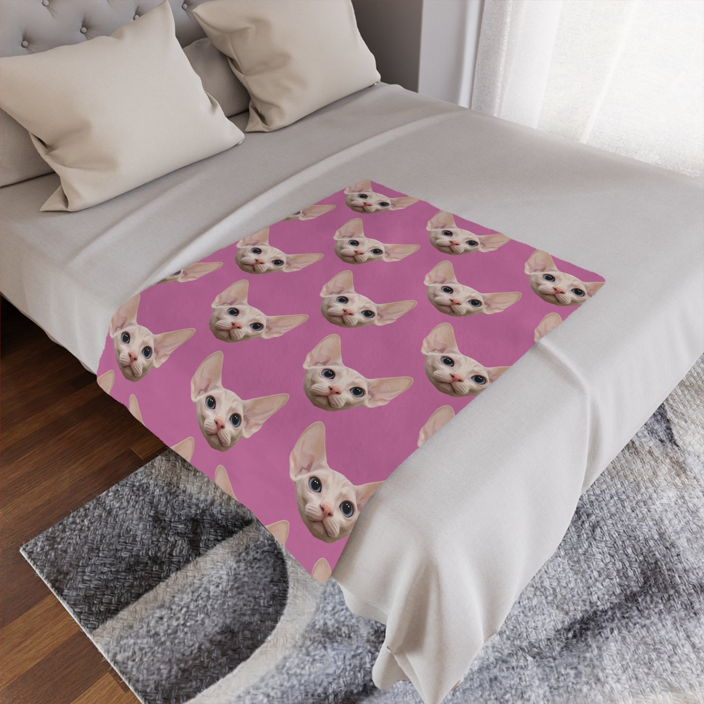 Custom Modern Pet Portrait Blanket