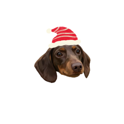 Custom Pet Portrait Sticker-Christmas