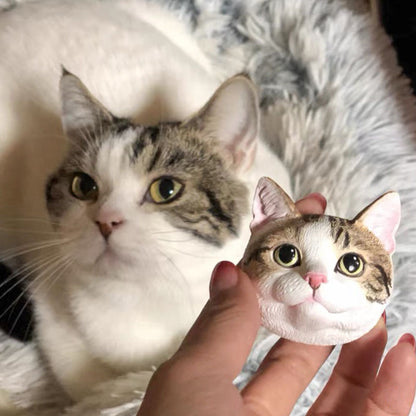 Hand-Painted Plaster Pet Head Fridge Magnets