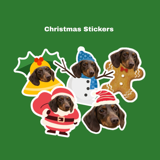 Custom Pet Portrait Sticker-Christmas