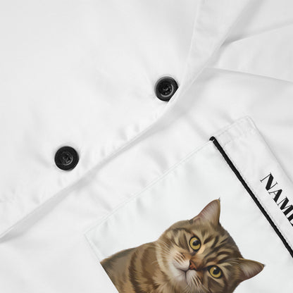 Custom Pet Portrait Print Ice Silk Pajama Set – Unisex, Long Sleeve Top & Pants