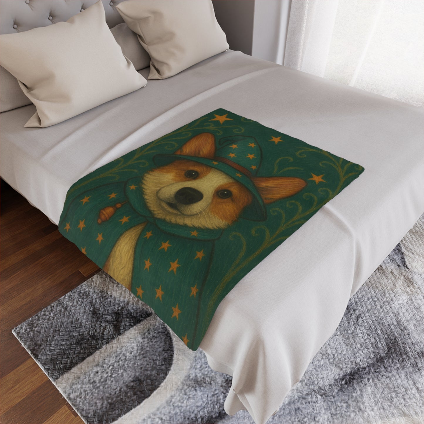 Custom Pet Portrait Blankets-Wizard