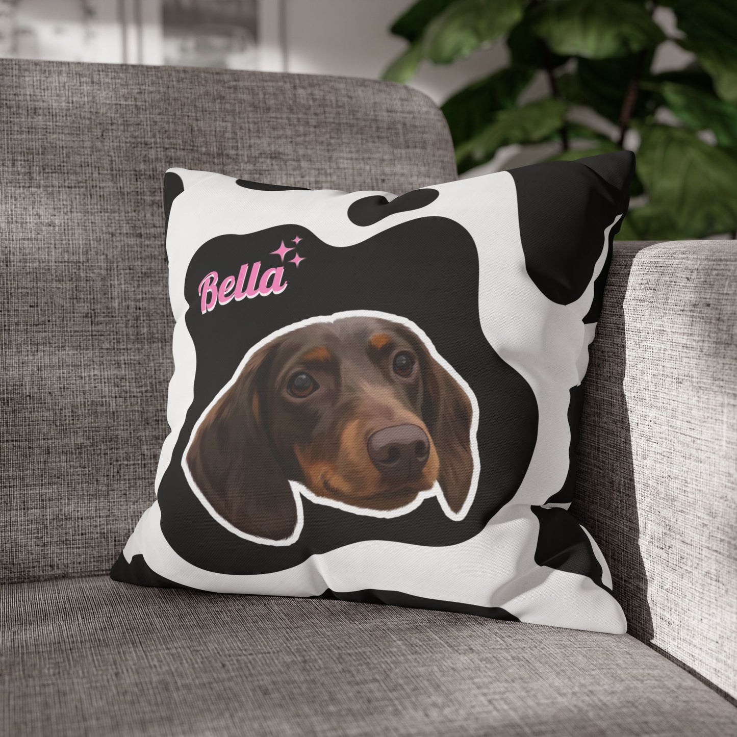 Custom Pet Portrait  Square pillow-Modern