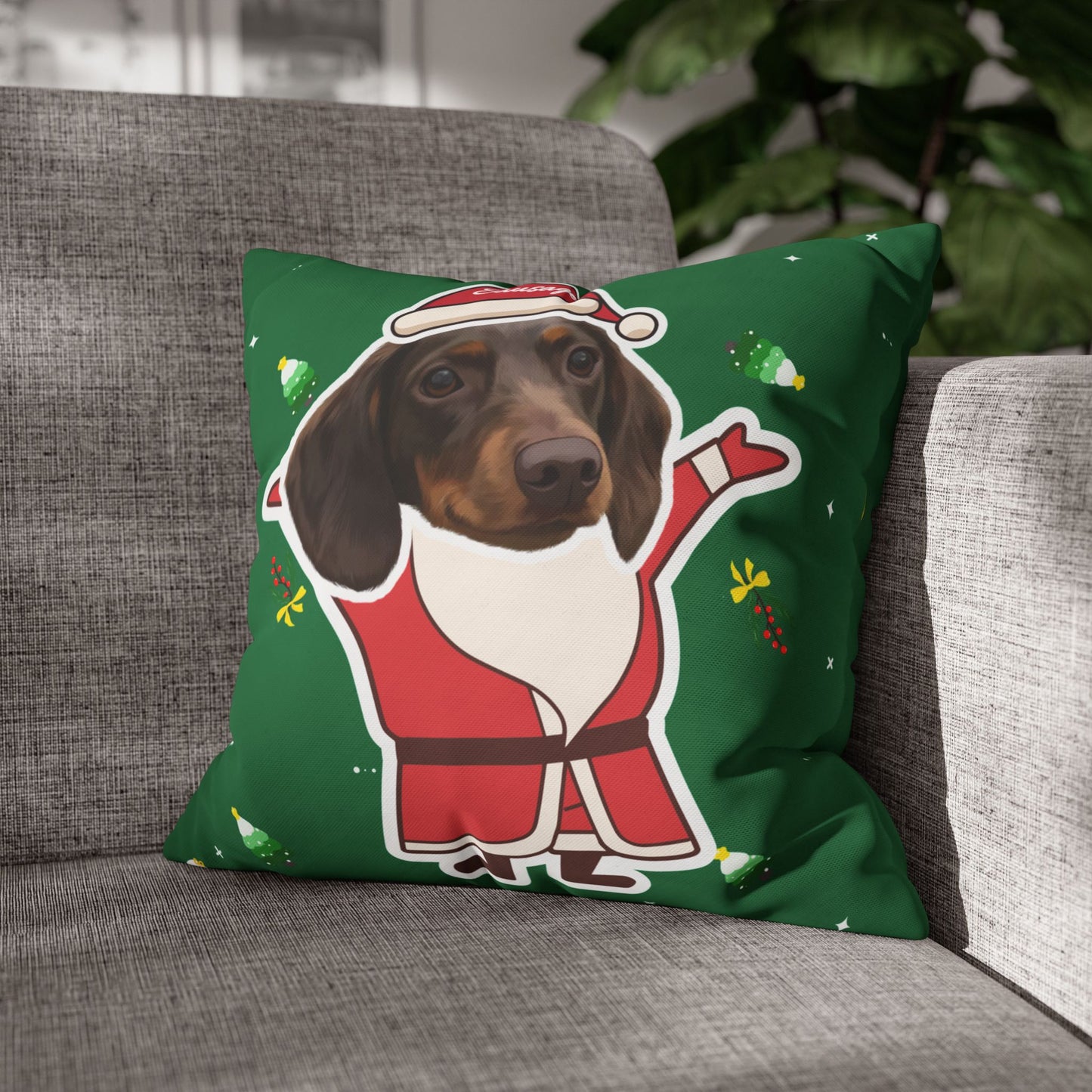 Custom Pet Portrait  Square pillow-Modern