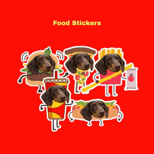 Custom Pet Portrait Stickers-Food