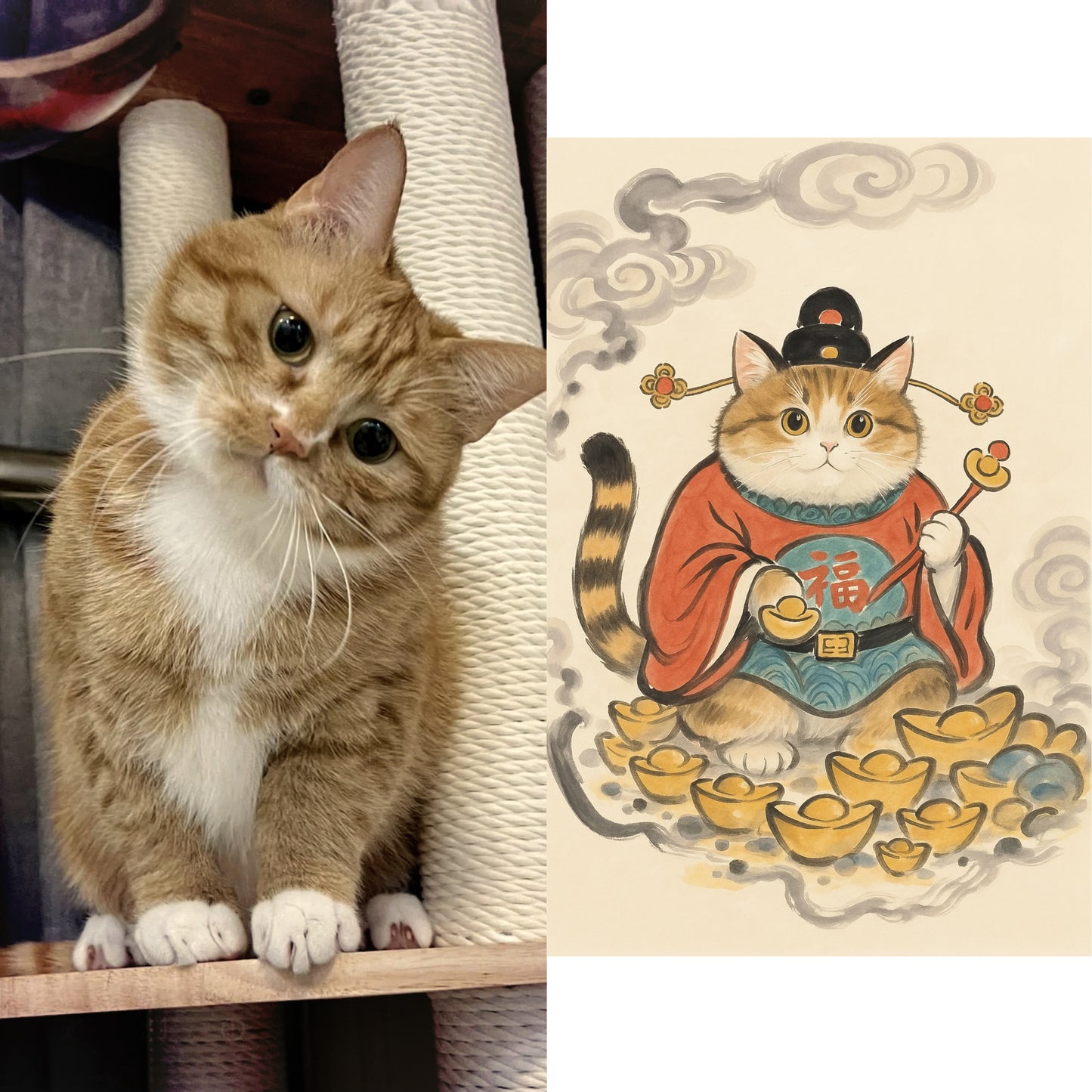 Mystical Eastern Art-Lucky Cat