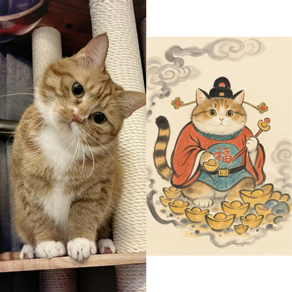 Mystical Eastern Art-Lucky Cat