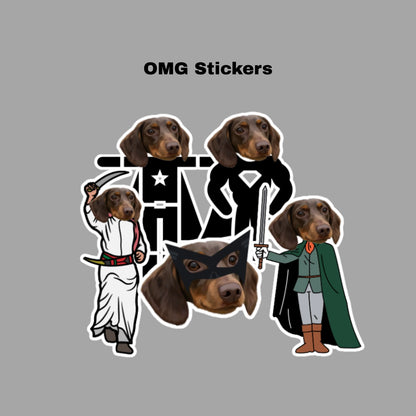 Custom Pet Portrait Stickers-OMG