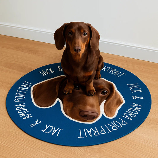 Custom Pet Portrait Carpet-Modern，Border Text